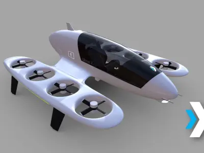 Ghost X V3 eVTOL aircraft 3D model