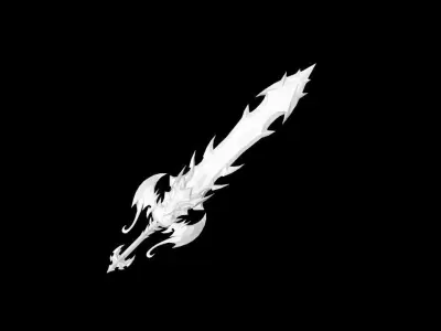 Demonic Big Sword Low-poly 3D model