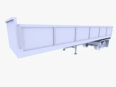 Truck Trailer 3 Low-poly 3D model
