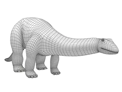 Apatosaurus dinosaur statue Low-poly 3D model