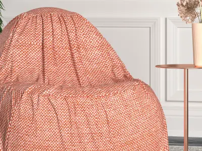 Chair orange bean bag 3D model