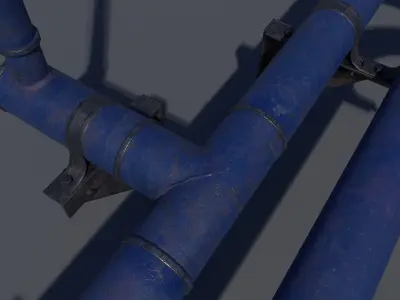 Modular Pipe Set Free low-poly 3D model