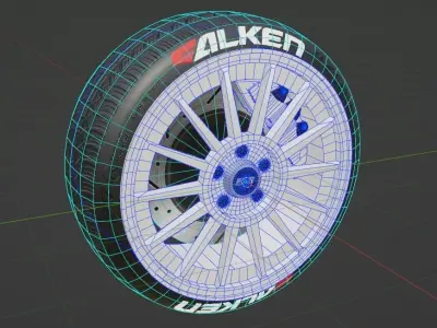 BBS Evo Wheel Low Poly Low-poly 3D model