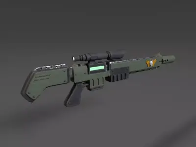 Lasergun halo rifle Low-poly 3D model