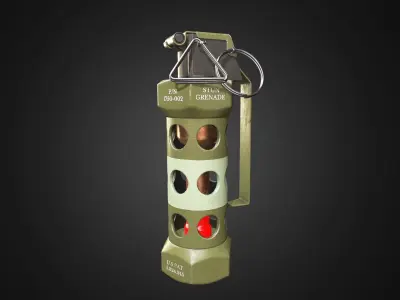 M84 Stun Grenade GameReady lowpoly asset Free low-poly 3D model