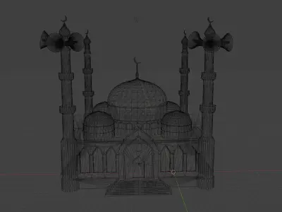 Masjid Nabawi 3d Model Free low-poly 3D model