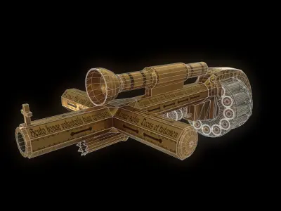 Holy shotgun Low-poly 3D model