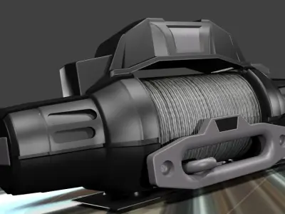 Winch Crane Tug Cabrestante Remolcador Grua Low-poly 3D model