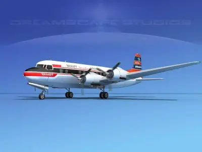 Douglas DC-6 Braniff International 3D model