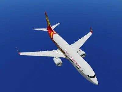Hainan airlines Boeing 737-800 3D model lowpoly  Low-poly 3D model
