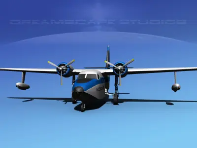 Grumman G-73 Mallard Nordair 3D model