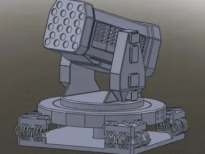Raytheon Rolling Airframe Missile Launcher Free 3D model