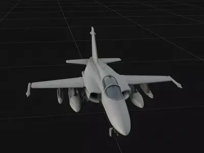 Realistic Modern Supersonic Fighter Jet Aircraft 3D Model Low-poly 3D model