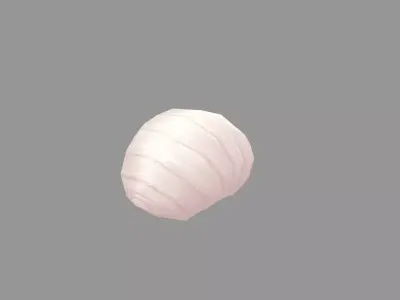 Cartoon silkworm pupa Low-poly 3D model