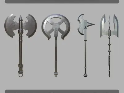 50 Warrior Accessories Base Mesh 3D model