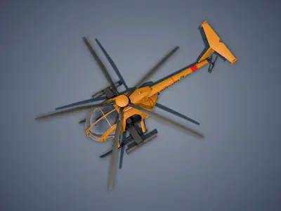 Hughes AH-6 Little Bird Low-poly 3D model
