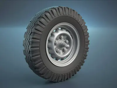 GAZ-67 and BA-64 Wheel High-Poly 3D model