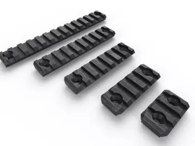 Gun Rail Set 02 Low-poly 3D model