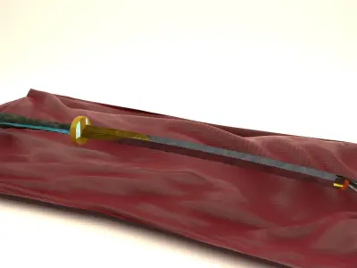 samurai sword katana Low-poly 3D model