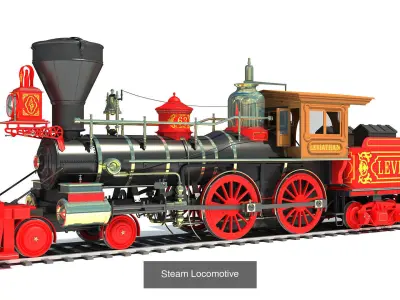 Steam Locomotives 3D Model Collection