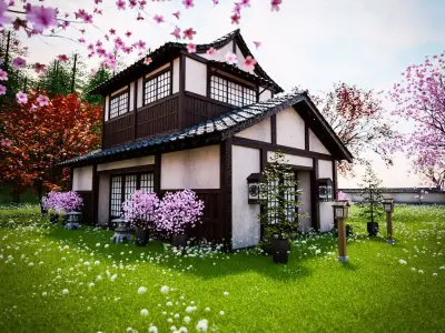 JAPAN TRADITIONAL BUILDING 005 Low-poly 3D model
