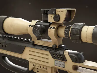 MK Tac-95 Sniper Rifle Low-poly 3D model