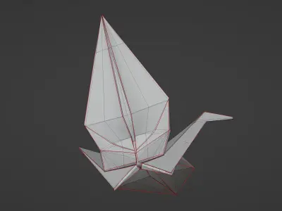 Origami crane 3D model  3D model