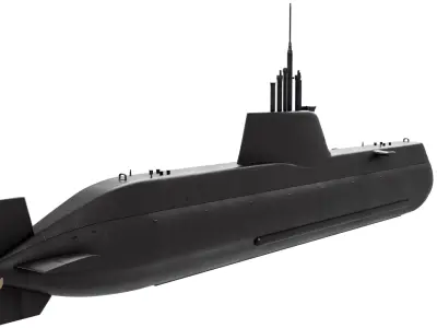 Type 214  Submarine 3D model