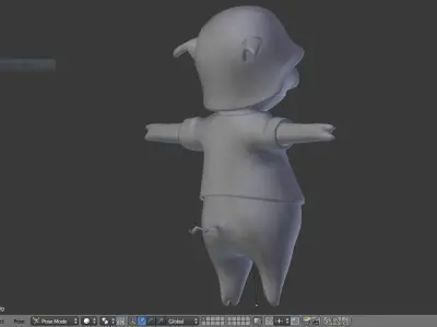 Mr Pig Base Mesh Free low-poly 3D model