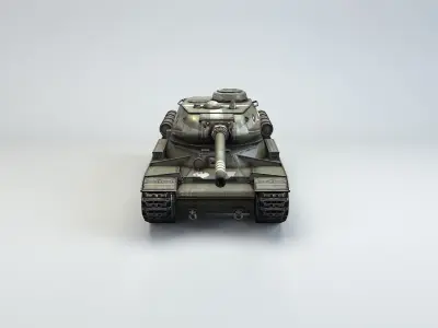 Low Poly IS-1 85 soviet russian heavy tank Low-poly 3D model