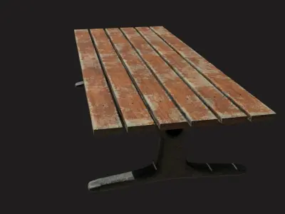 Park Bench Low-poly 3D model 13