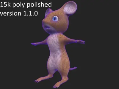 Standing Mouse Character Free low-poly 3D model