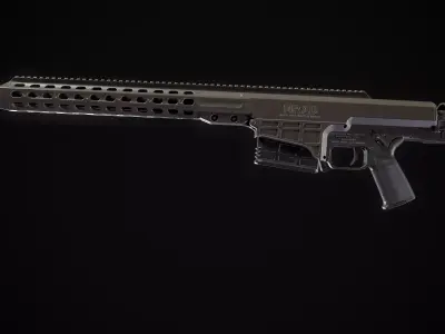 Barret Mrad Sniper Rifle - Model and Textures Low-poly 3D model