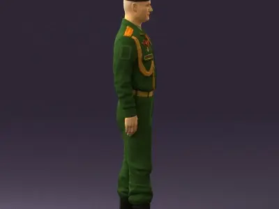 Man in russian military uniform 0896 3D model