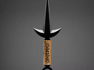 Minatos Kunai 3D Model Free low-poly 3D model