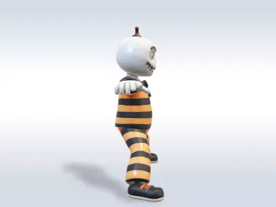 Cheerful Halloween Ghost  Pumpkin Boy  3D model