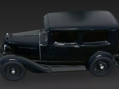 Classic Vintage Antique Sedan Black Vehicle 3d model Low-poly 3D model