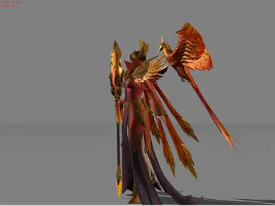 Pharsa Empress Phoenix Low-poly 3D model