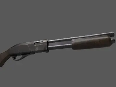 Sawed-off shotgun Free low-poly 3D model