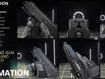 MP9 FPS Animation Low-poly 3D model