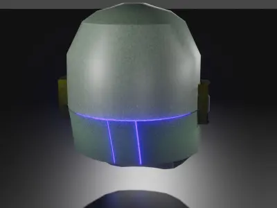 Sci-fi helmet Low-poly 3D model 10
