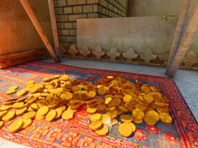 Golden work group Free low-poly 3D model