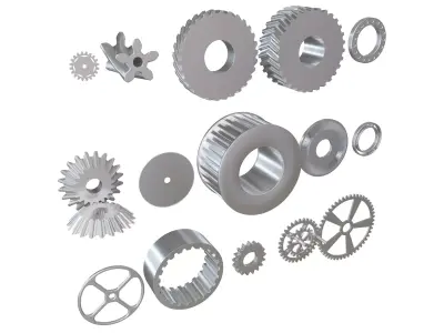 Cogwheel Objects Clutches Gears 3D model