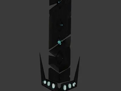 Arugal sword with lights Low-poly 3D model