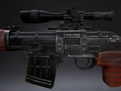 AAA Dragunov Game Ready PBR Low-poly 3D model