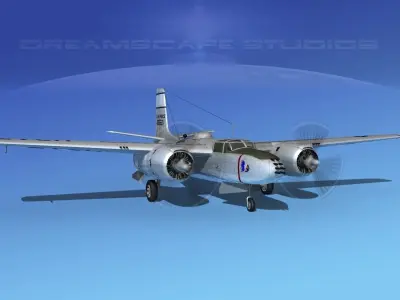Douglas B-26B Invader V04 USAF 3D model
