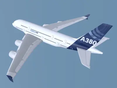 Airbus A380 commercial aircraft Low-poly 3D model