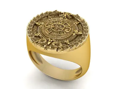 Mayan Calendar Rings Combo 3D Model Collection