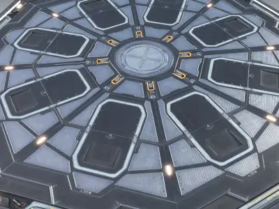 Sci-fi Helipad Landing Platform Stand PBR 3D model