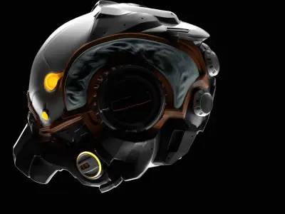 Futuristic Sci-fi Helmet 3D model